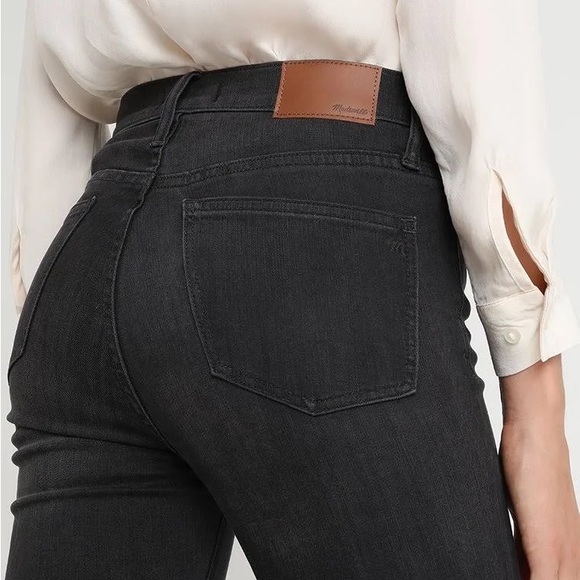 Madewell 9" High Rise Skinny Jeans in Black Sea Raw Hem Distressed Boho H2230 27 - Picture 2 of 16